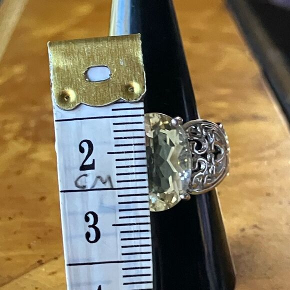 Yellow Labradorite Sterling Silver Ring Size 9 - Picture 7 of 9